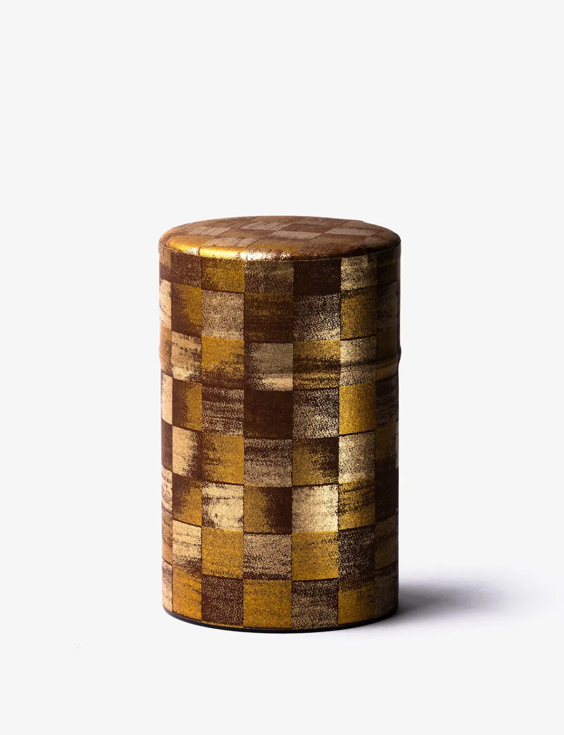 Shikaku - boîte à thé papier washi motif damier brun 100g<DAMMANN Frères Outlet