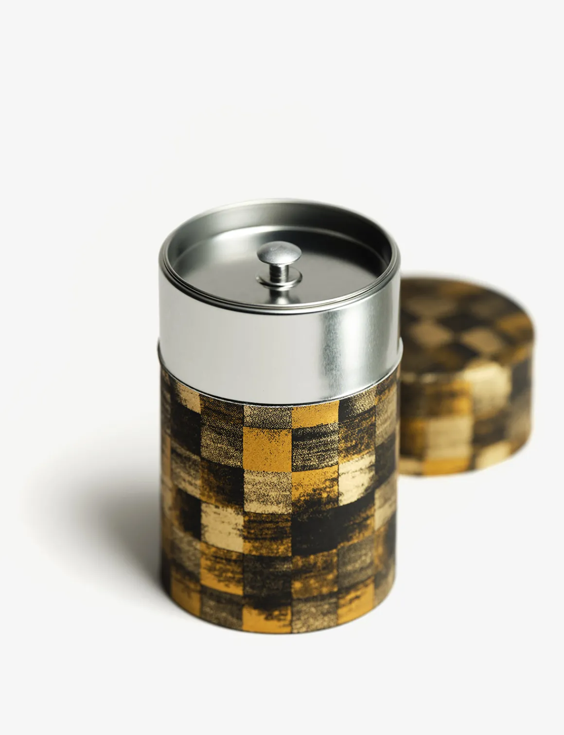 Shikaku - boîte à thé papier washi motif damier noir 100g<DAMMANN Frères Best