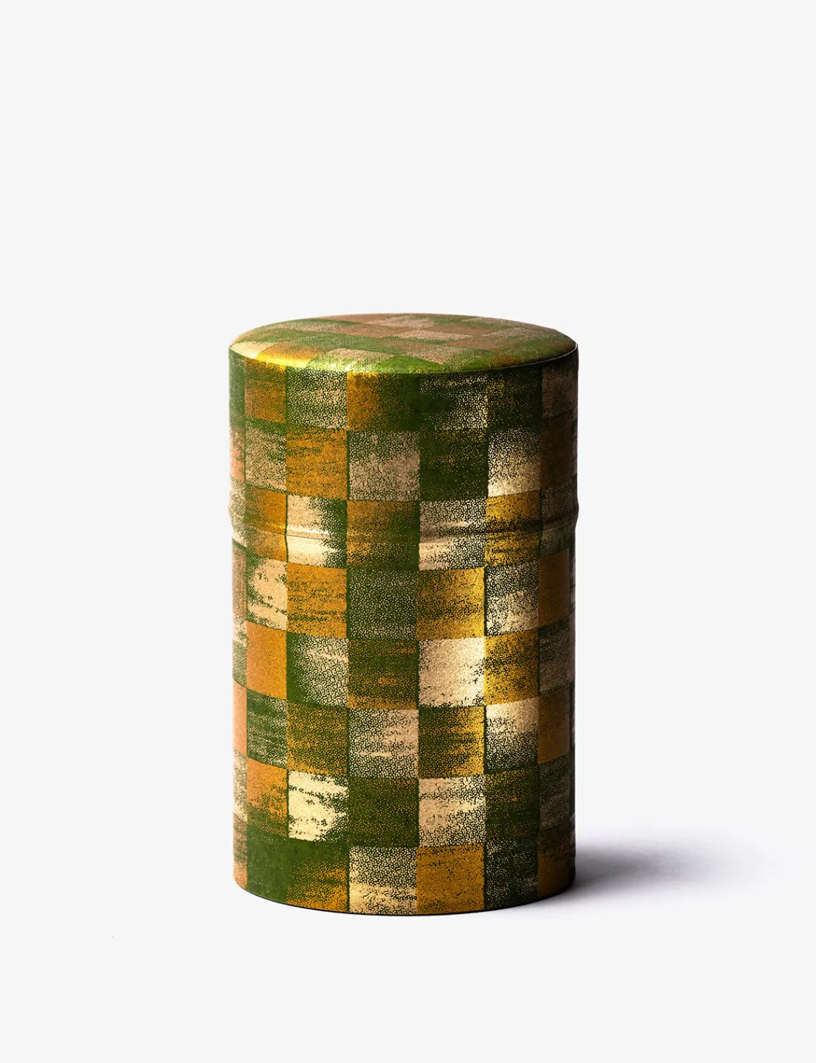 Shikaku - boîte à thé papier washi motif damier vert 100g<DAMMANN Frères Online